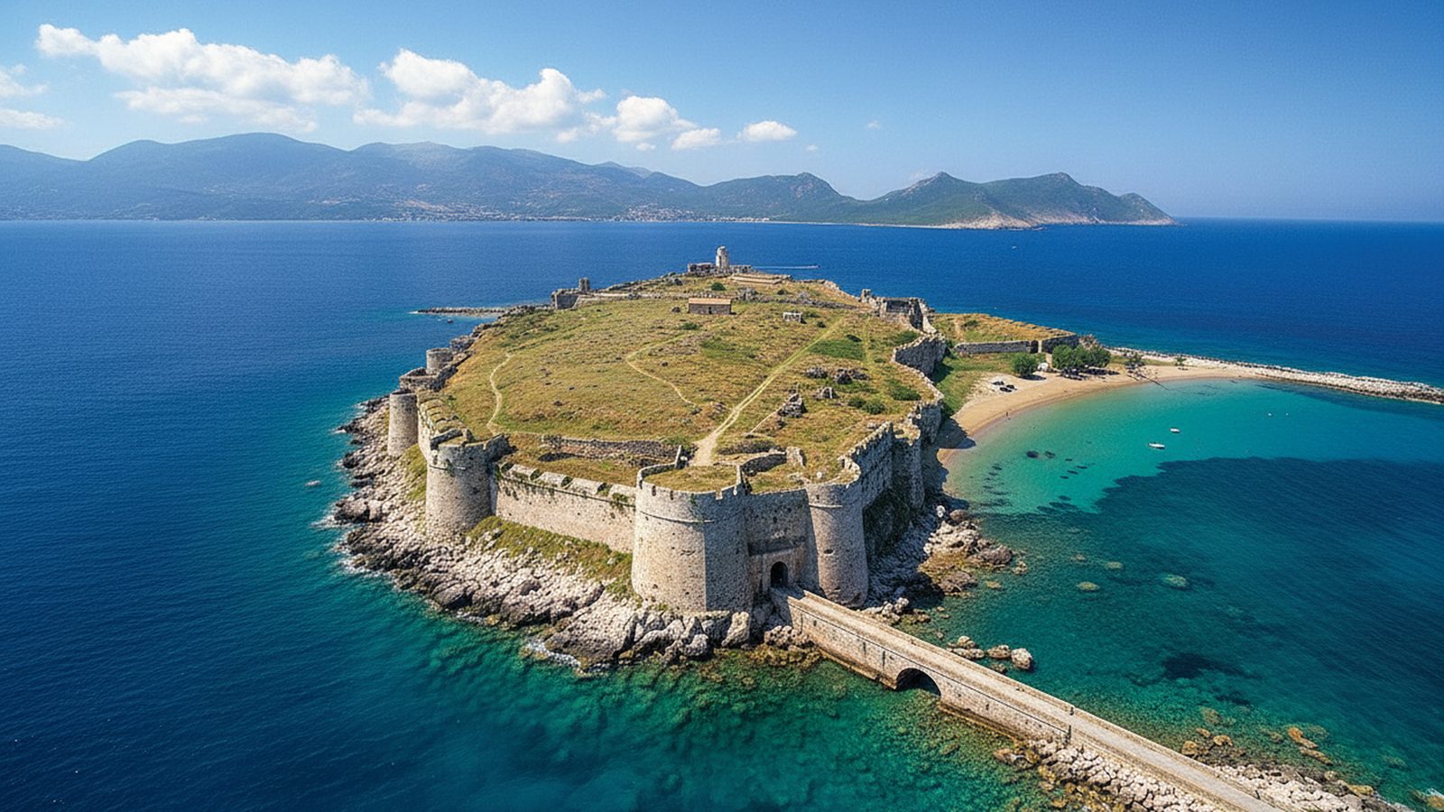 La fortezza che domina la baia di Navarino